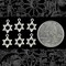 Antiqued Silver Plated Brass Star of David Charms - Set of Six - S-C119